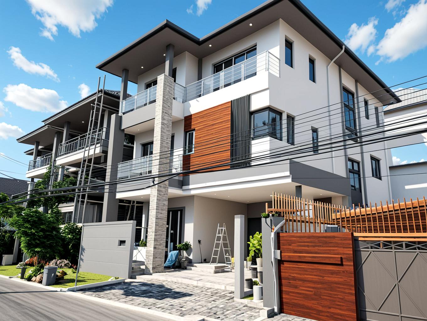 สร้างบ้านใหม่ 3 ชั้น ซอยลาซาล ควบคุมงานโดยทีมงาน ตรี วิศวะ กรุ๊ป